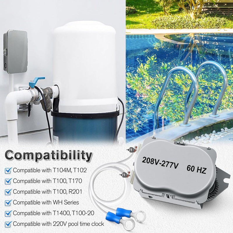 ElectricWise Pool Timer Motor Compatible with WG1573-5 208/277V 60Hz Timer Clock Motor Compatible with T104M, T100, T170, R201, T1400, T100-20 and WH Series - Image 2